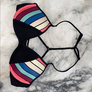 Colorful Stripe bikini top